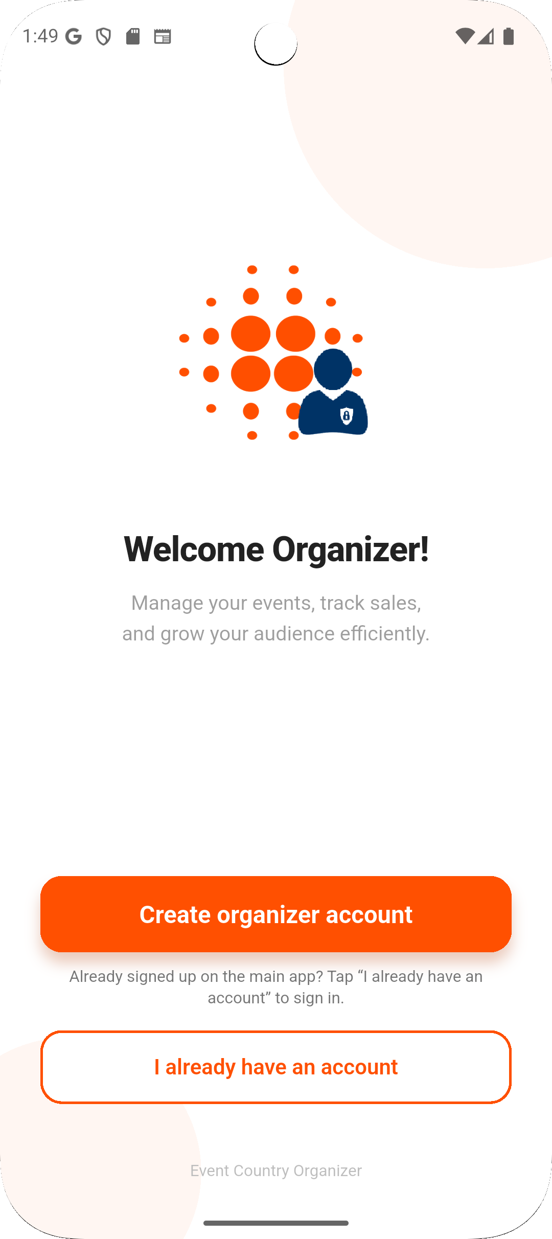 Organizer app preview 1